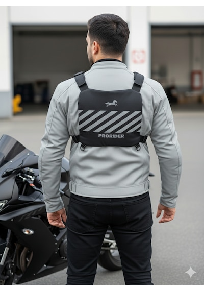 Motosiklet Göğüs Çantası Yeni Nesil Ayarlanabilir Kayışlı Klipsli Yelek Tipi Suya Dayanıklı Çanta Siyah