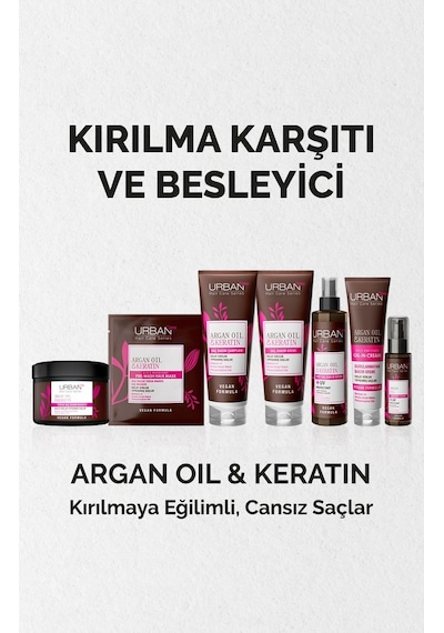 Argan Oil & Keratin Kolay Kırılan Yıpranmış Saçlara Özel Duş Öncesi Saç Bakım Maskesi 3x50ml-vegan