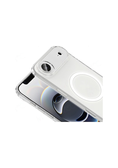 Nourthkiingdom Apple Uyumlu iPhone 17 Air Kılıf Zore M-safe Şarj Özellikli Şeffaf Kamera Çerçeveli Porto Kapak - Şeffaf Şeffaf