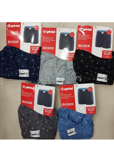 Yıldız 48 Erkek Karışık Desenli Battal Boxer 10 Adet 001