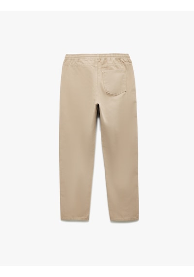 Koton Pamuklu Cepli Düğmeli Regular Fit Yazlık Pantolon Bej 7wam40003hw Ekru