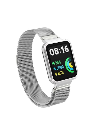 Xiaomi Redmi Watch 2 Lite Uyumlu Krd-58 Metal Mkst Kordon-gümüş
