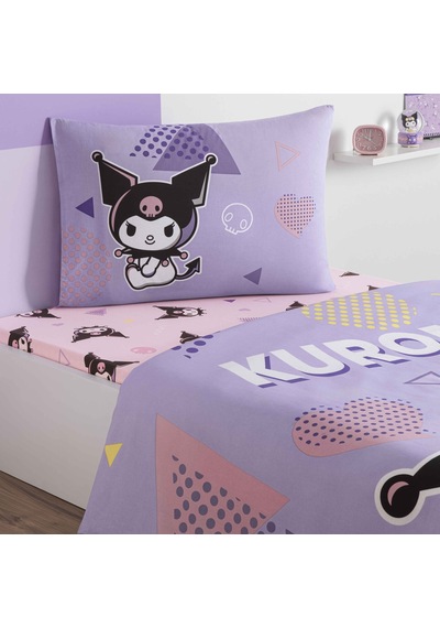 Taç Lisanslı Kuromi Pretty Pamuk Tek Kişilik Nevresim Takımı 000000001000052295 Çok Renkli
