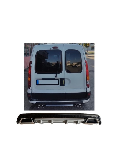 Renault Kango 1 Uyumlu Body Kit Difüzör 2 Çıkış Kare Gri Model 3