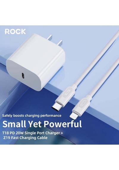 T18 20w Pd Lightning Kablo Seyahat Şarj Seti Beyaz