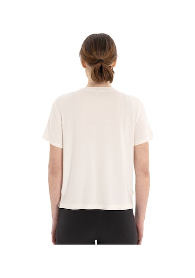 Inguz Modal Bisiklet Yaka Basic Yoga T-shirt Ekru