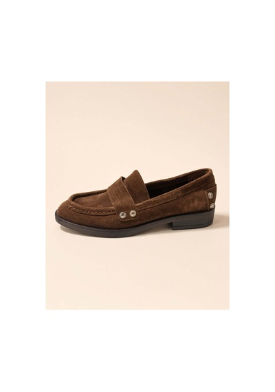 37brandshoes Gümüş Zımba Detaylı Koyu Kahverengi Süet Penny Loafer Kahverengi Kahverengi 37brandshoes Gümüş Zımba Detaylı Koyu Kahverengi Süet Penny Loafer Kahverengi Kahverengi