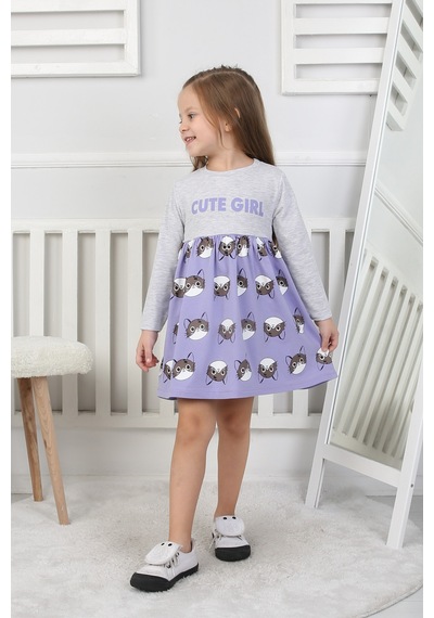 Kız Çocuk Elbise Cute Girl Lila