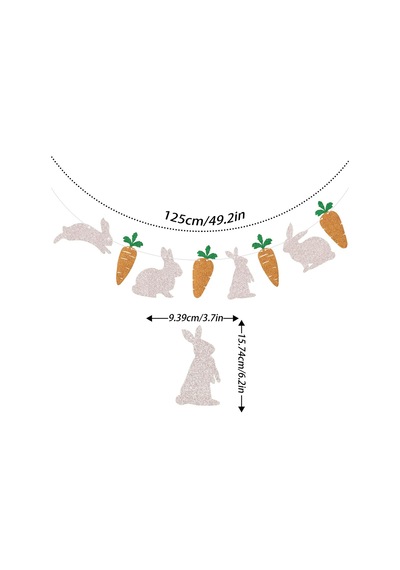 Paskalya Bunny Garland Banner Klasik Desenli Sevimli Havuç Elemanları Tasarım Bebek Duş Tatili İçin Uygun