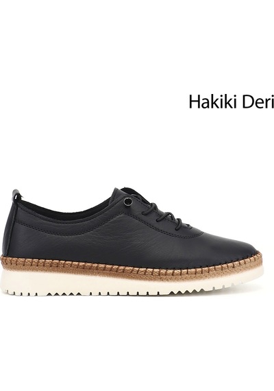 Gönderi(R) Gönderi R Kadın Siyah Bağcıklı Hakiki Deri Comfort Ayakkabı Ddza84842848 Siyah