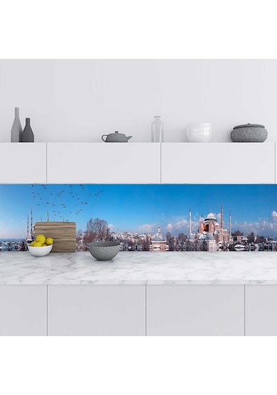 Mutfak Tezgah Arası Folyo Kaplama Folyosu İstanbul Panorama 60x100 Cm