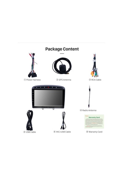 Peugeot 308 2008+ Multimedya Navigasyon Usb Kamera Carplayer 6 Ram