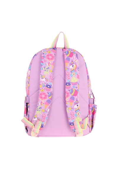 Kaukko Kids Kız Çocuk Lila - Pullu Sweet Desenli Dört Gözlü Okul Sırt Çantası - L5215 Lila