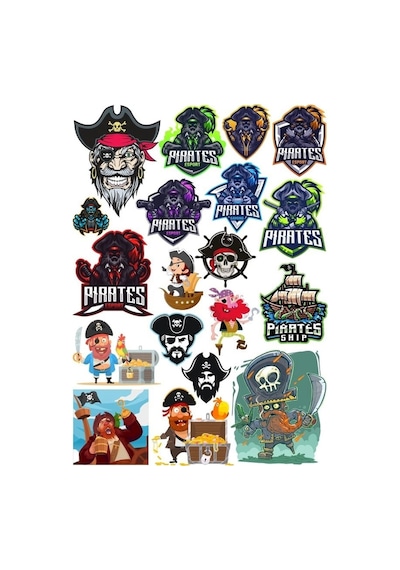 Korsan Sticker Set 8 20 Parça Telefon, Tablet, Defter, Laptop Sticker