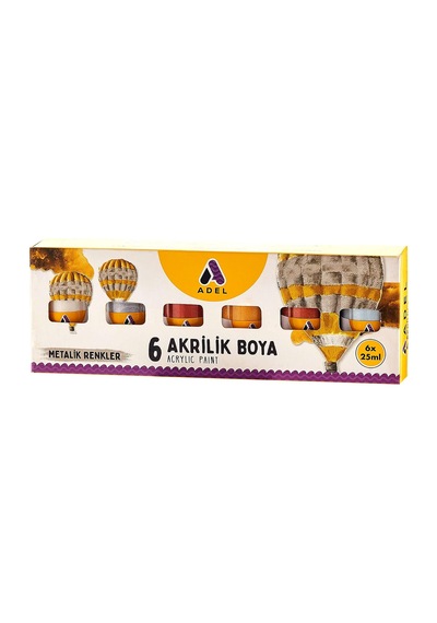 Tr Akrilik Boya Seti, 6'li, 25 Ml, Metalik Renkler, Yoğun Pigmentli, Su İle İnceltirilebilir, Çok Yüzeyli Kullanım Genel