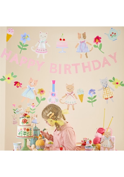 Meri Meri - Kitten Club Garland Set - Yavru Kedi Kulübü Asılan Süs Seti Tüm Yaşlar