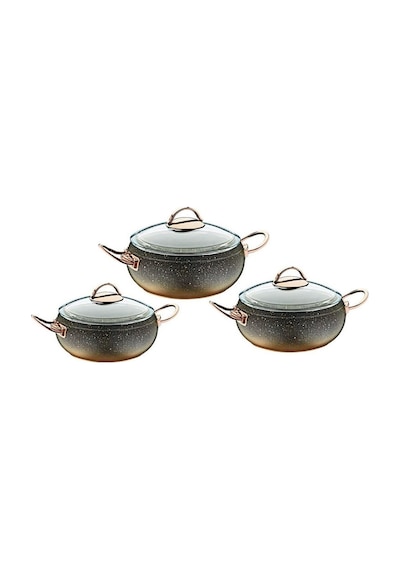 Oms Granit Küre Güveç Set 6 Parça Gold 3031