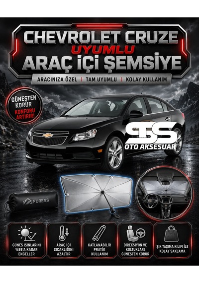 Chevrolet Araç Ön Cam Güneşliği Katlanabilir Şemsiye Oto Güneşlik Uv Korumalı Gölgelik Araba Oto Şemsiyesi