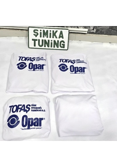 Tofaş Oto Beyaz Opar Ön Arka Kılıf Arka 2 Parça Logolu Likralı Esnek Tüm Araç Modellerine Uyum Sağl 1 Takım