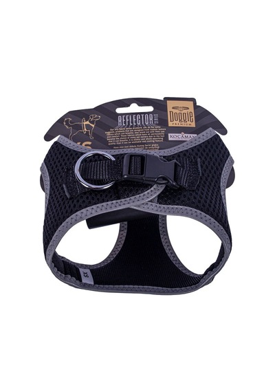 Doggie Havalı Dokuma Reflektör Serisi Küçük Irk Göğüs Tasması Siyah XS-30-34Cm Siyah