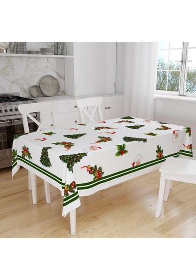 Hzr Yılbaşı Desenli Masa Örtüsü Noel Masa Örtüsü 120x160cm Çok Renkli