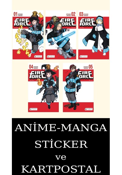 Fire Force 1-2-3-4-5 Manga Seti 5 Kitap / Anime-manga Sticker Ve Kartpostal