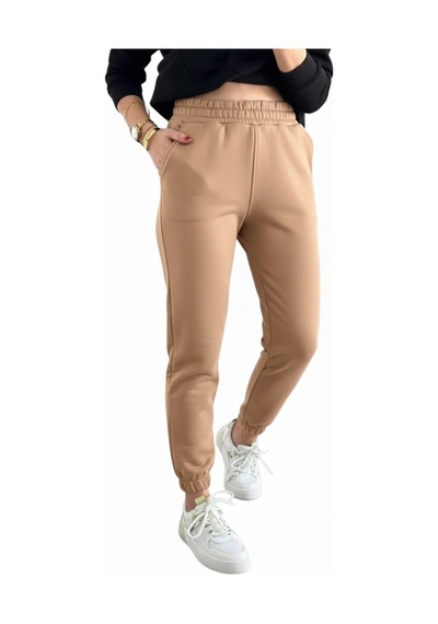 Yoncatoptan Jogger 3 İplik Şardonlu Cepli Tek Alt Kahve