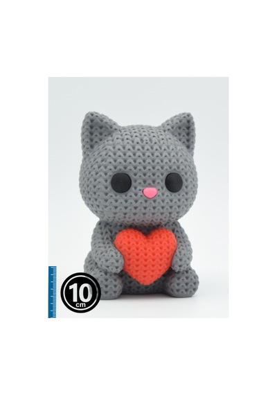 Kalpli Kedi Örgü Model 3d Figür