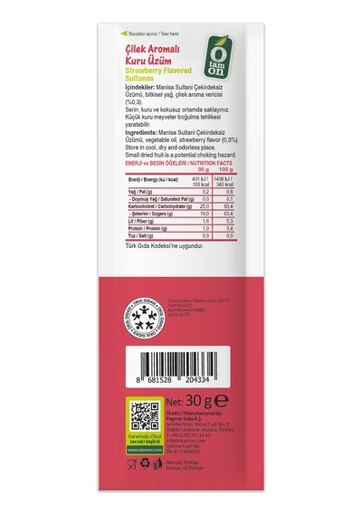 Çilek Aromalı Üzüm 18x30g Diğer