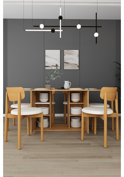 Lüks Yemek Odası Takımı 3 Parça %100 Mdf Konsol Yemek Masası Tv Ünitesi Yt01 Beyaz - Karına Lüks Yemek Odası Takımı 3 Parça %100 Mdf Konsol Yemek Masası Tv Ünitesi Yt01 Beyaz - Karına