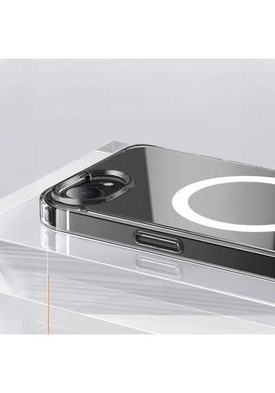 iPhone Uyumlu 16e Kılıf M-safe Şarj Özellikli Şeffaf Sert Pc Kapak
