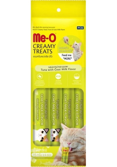 Me-O Creamy Ton Balıklı ve Keçi Sütlü Kedi Ödül Maması 4 x 15 G