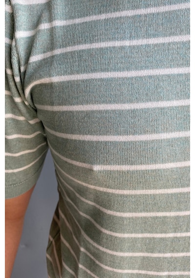 Cool Tarz Erkek Su Yeşili Kısa Kollu Fitilli Akrilik-pamuk Karışımlı Triko T-shirt Su Yeşili Su Yeşili Cool Tarz Erkek Su Yeşili Kısa Kollu Fitilli Akrilik-pamuk Karışımlı Triko T-shirt Su Yeşili Su Yeşili