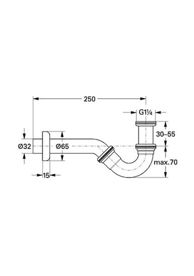 Grohe Bide Sifon Altı Esi 250 Mm - 28946000 Krom