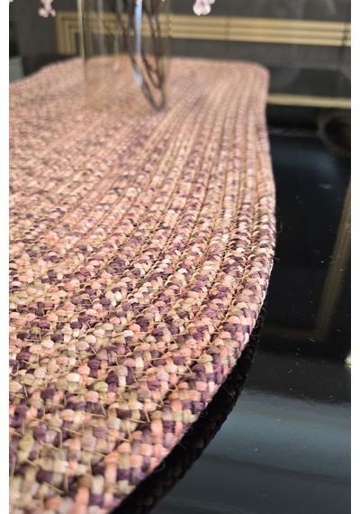 Tres İpli Kalın Yapıda 35x100 Cm Runner Şık Masa Orta Sehpa Üstü Dekoratif Sofra Aksesuarı Toprak