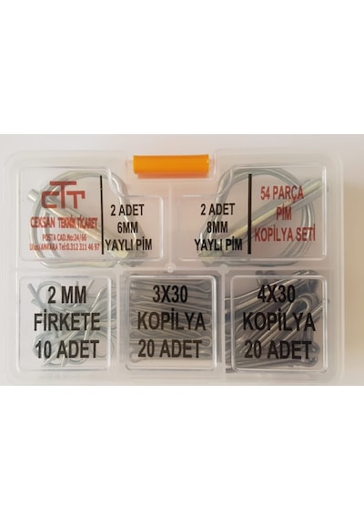 Kopilya-Yaylı Pim-Firkete Seti 54 Parça