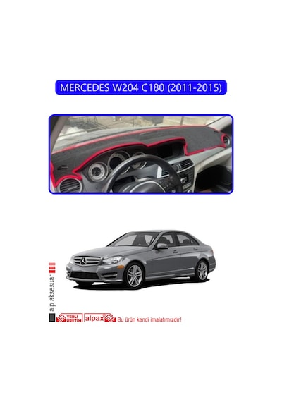 Mercedes W204 C180 2011-2015torpido Koruma Halısı Mavi Kenar