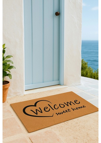 Valerine Life Velür Coco Dokulu Welcome Hoş Geldiniz Kapı Önü Dış Mekan Paspası 45x70cm 27ycm260119 Kahverengi