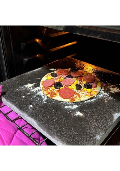 Doğal Bazalt Mangal Ve Barbekü Taşı, Pizza,fırın Taşı, Ekmek, 35 40 Cm Doğal Bazalt Pişirme Taşı