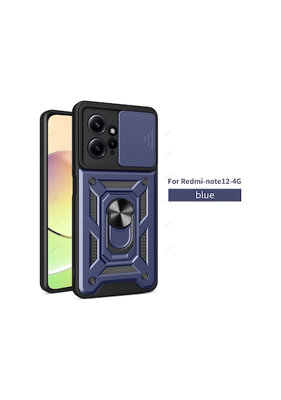 Xiaomi Redmi Note 12 4G Kılıf Pars Lens Sürgülü Yüzüklü Standlı Sert Kılıf