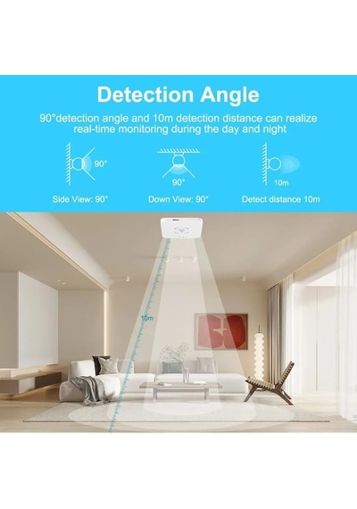 Bilteknik Tuya Zigbee Varlık Sensörü 10 Mt Mesafeli Zigbee 3.0 Akıllı Insan Varlığı Sensörü