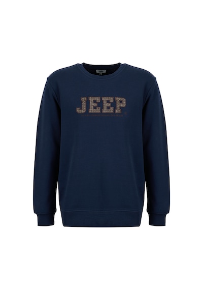 Jeep J5wm-swt7571 Lacivert Erkek Bisiklet Yaka Nakışlı Relaxed Fit Sweatshirt Koyu Lacivert