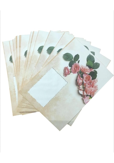 Keskin Color 13x18 Desenli Mektup Zarfı 10'lu Gül-8