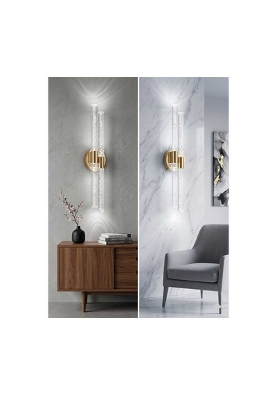 Bubbleflux Dubble Large 51 Cm Modern Tasarım Led Aplik - Duvar Lambası - Gold - Pilli - Beyaz Led Altın