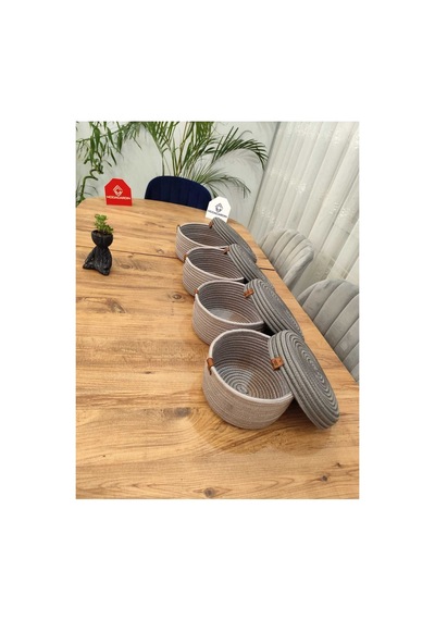 Jüt,hasır,4 Lü Kapaklı Sepet, Özel Tasarım, Çok Amaçlı Düzenleyici Organizer,sepet 25x23x21x18 Gri Antrasit Gri Antrasit Jüt,hasır,4 Lü Kapaklı Sepet, Özel Tasarım, Çok Amaçlı Düzenleyici Organizer,sepet 25x23x21x18 Gri Antrasit Gri Antrasit
