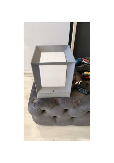 2 Adet Ecn-4060 Antrasit Dekoratif Kare Küp Set Üstü Abs Bahçe Aydınlatma Armatürü Set Üstü Dekoratif Aplik,baba Üstü,9w Led Ampul Dahil 3000k