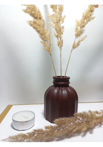 İnce Çizgili Vazo - Modern & Minimal Dekoratif Obje, Salon Ve Ofis Çiçeklik, Antiquity Gold Gold