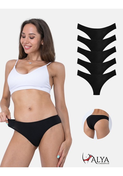 Alya Underwear Kadın Brazilian Külot 5 Adet Ten Siyah