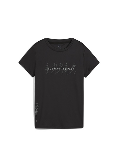 Puma 52655551 Graphics Running Slogan Tee Kadın Spor Tişört SIYAH