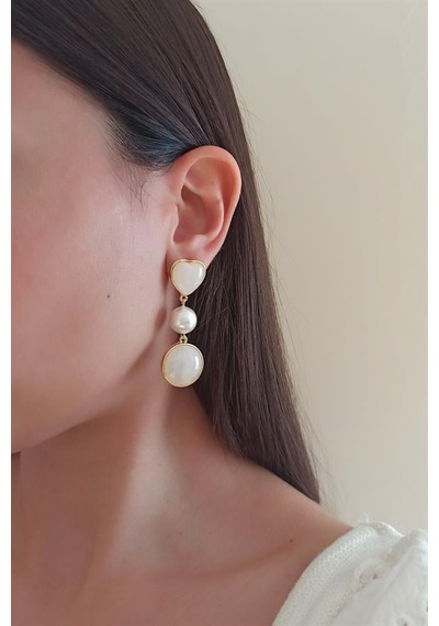 Kadın Vip Seri Özel Tasarım Küpe-5477 Beyaz